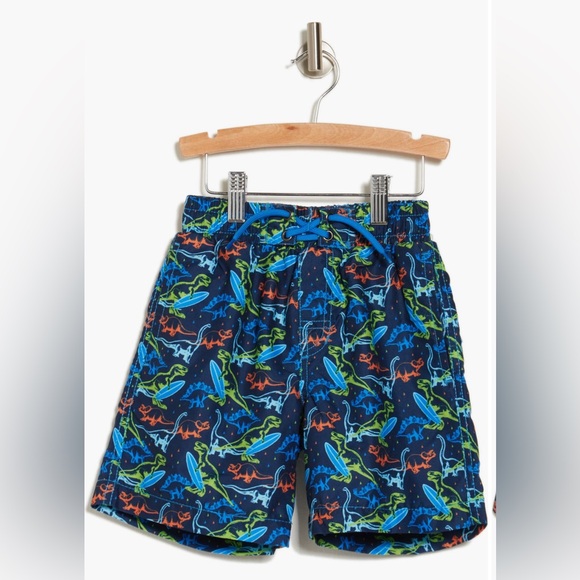 Beach Bros Boy’s Electric Surfing Dinosaur Swim Trunks| Size: 6 - Picture 1 of 5